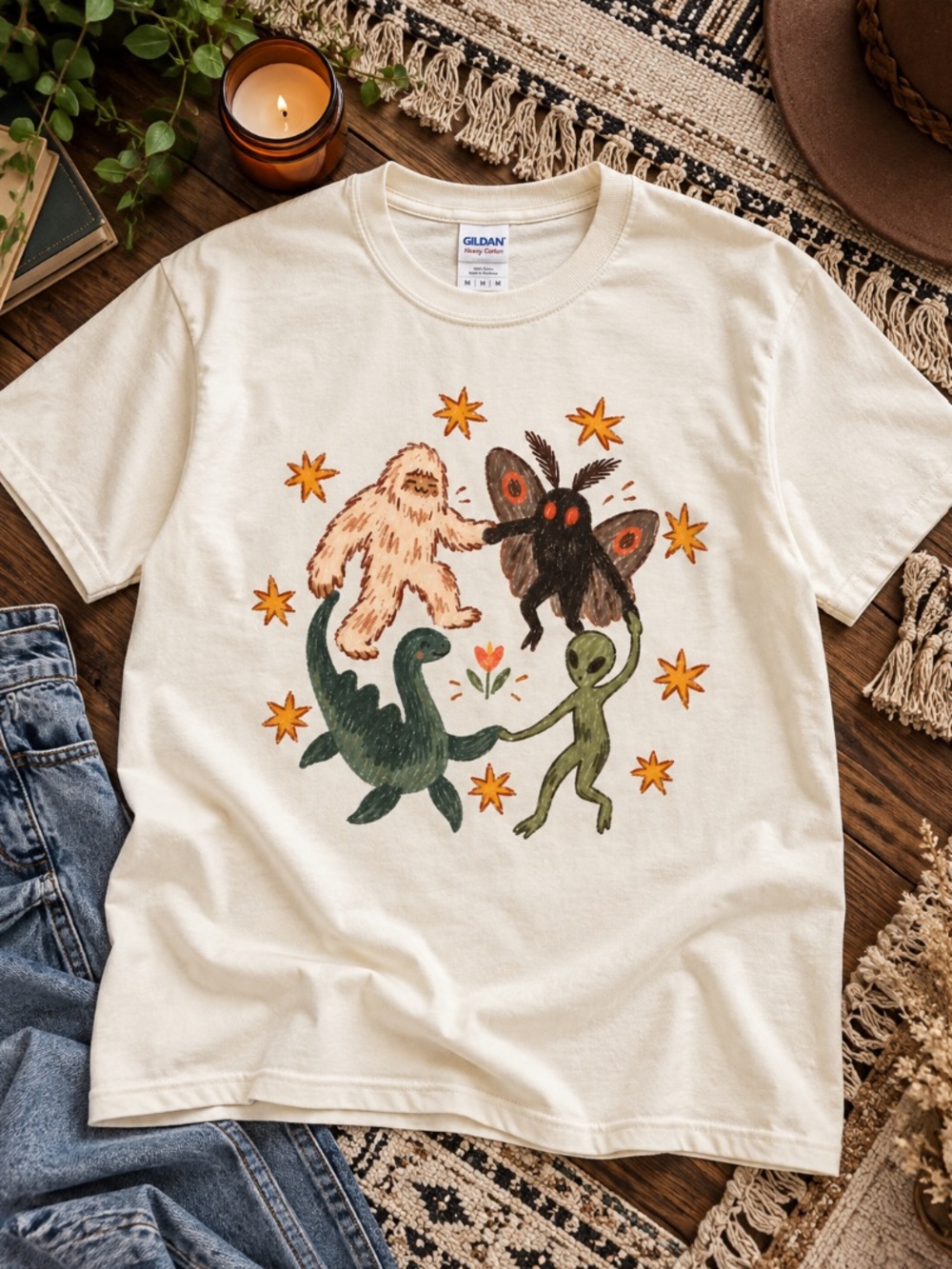 Dancing Cryptids Halloween Shirt Bigfoot Mothman